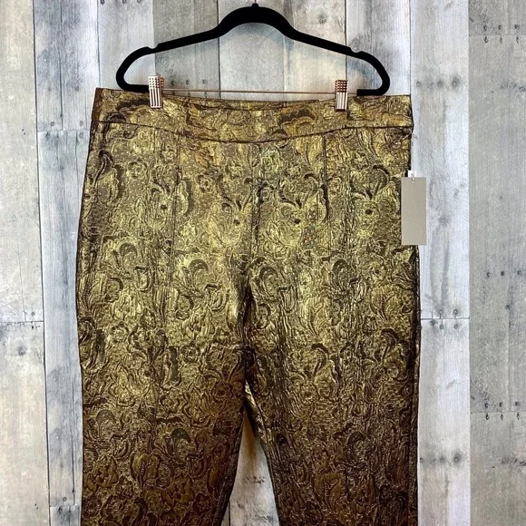 Soft Surroundings Gold Patterned Pants - Picture 4 of 16